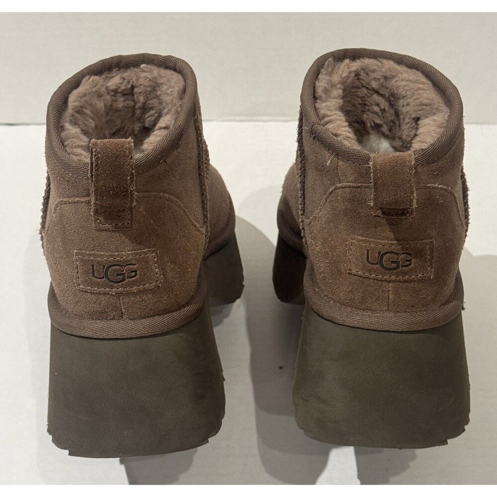 UGG Classic Ultra Mini New Heights Boot Hickory Size 10 Women’s - Picture 3 of 8